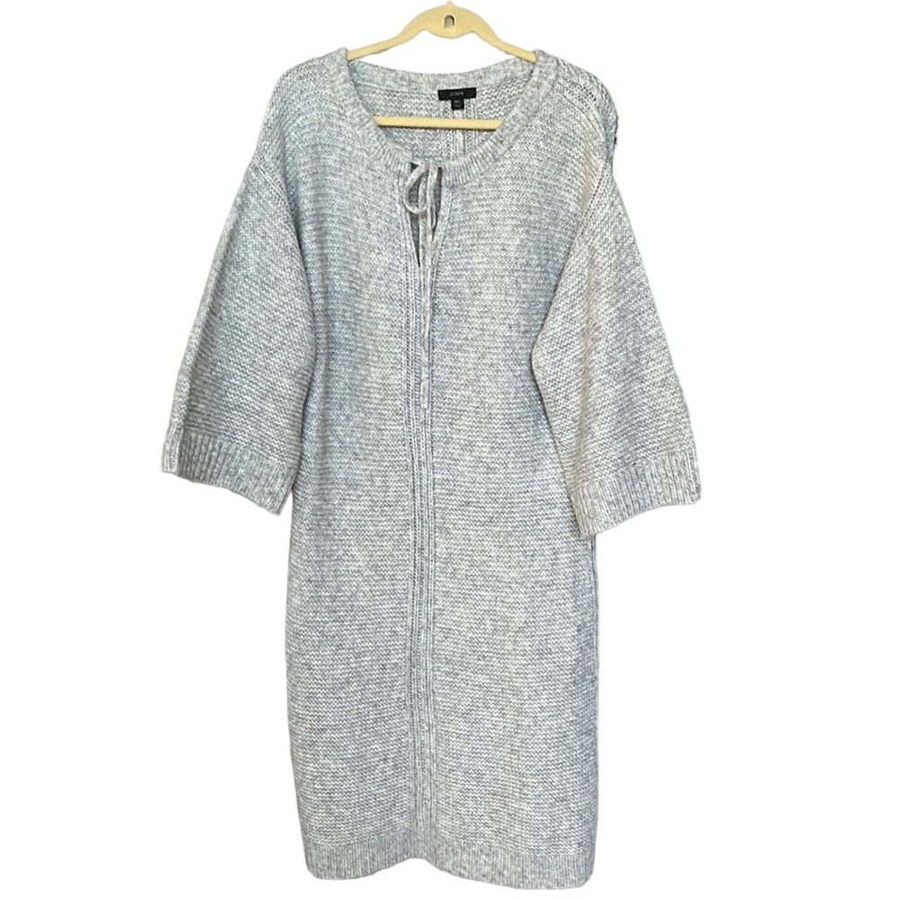 J. Crew Relaxed Tie Neck Sweater Dress Alpaca Blend